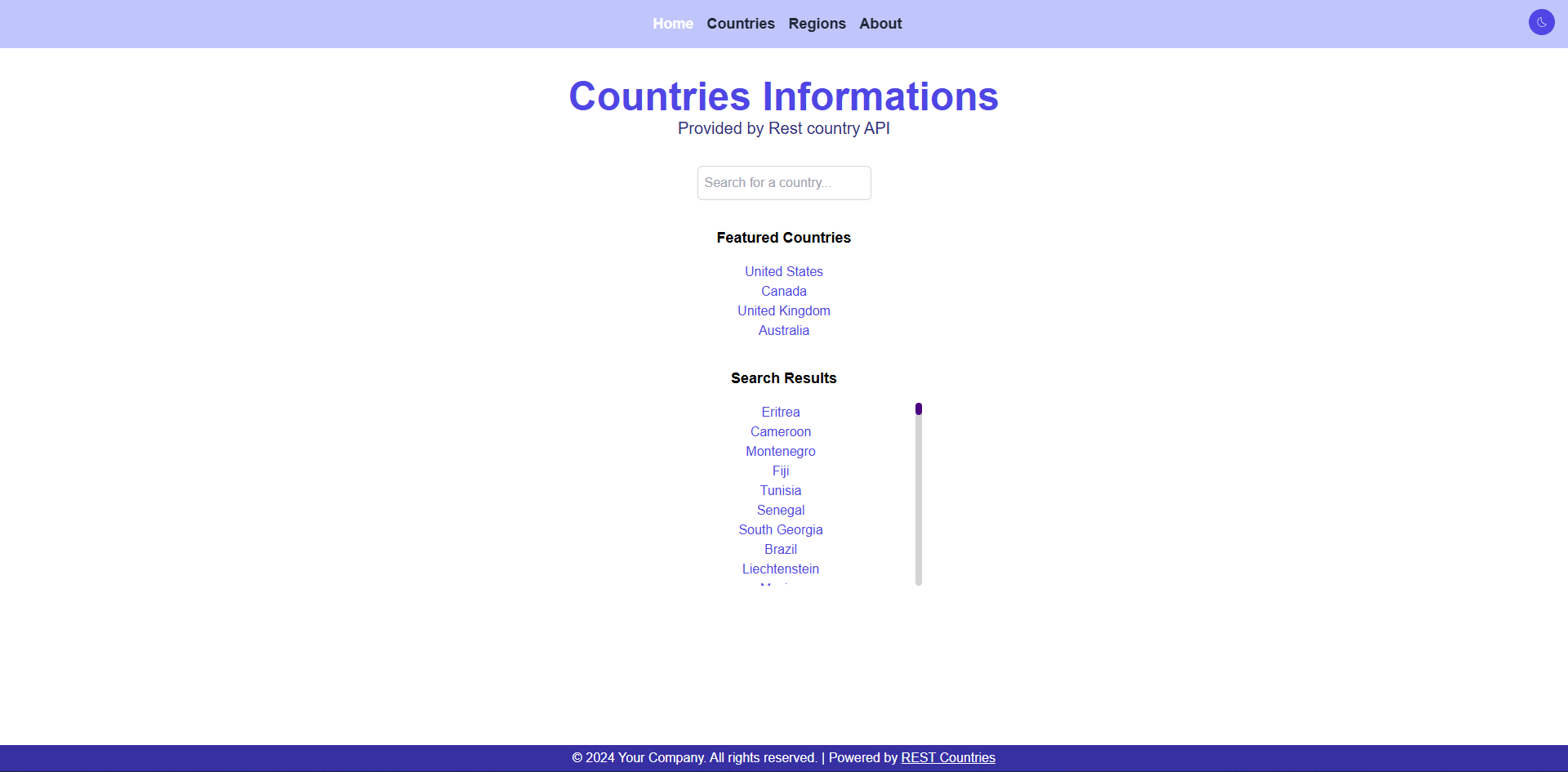 Countries Informations